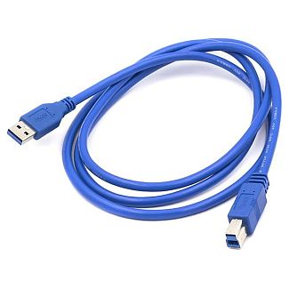 Кабель USB AM - BM 1.5м синий PowerPlant
