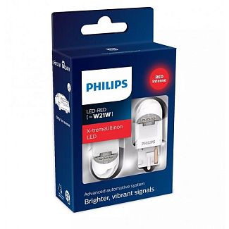 LED лампа для авто Ultinon X-treme W3x16d 2.1W red (комплект) PHILIPS