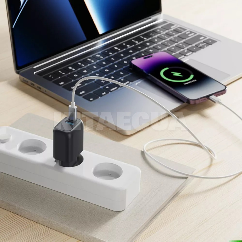 Зарядное устройство 30W Type-C+USB Silicone Power Plus чорное PROOVE (508760001) - 2