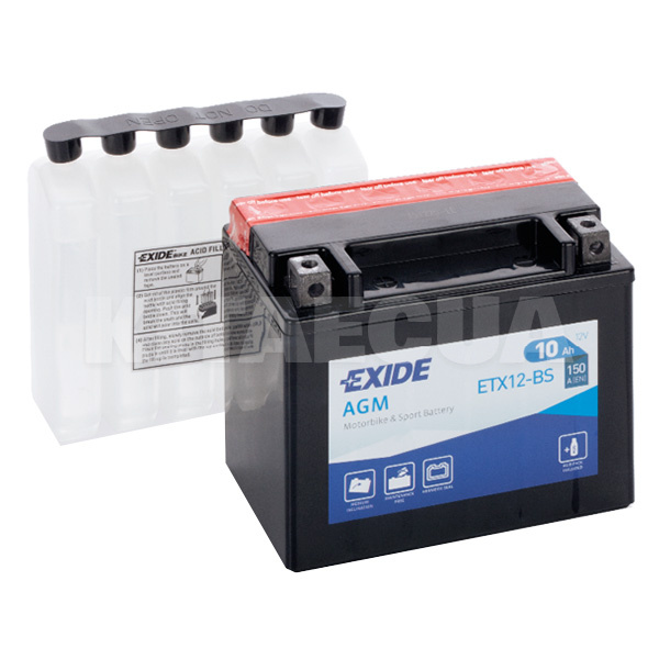 Мото аккумулятор 10Ач 150А "+" слева EXIDE (ETX12-BS)
