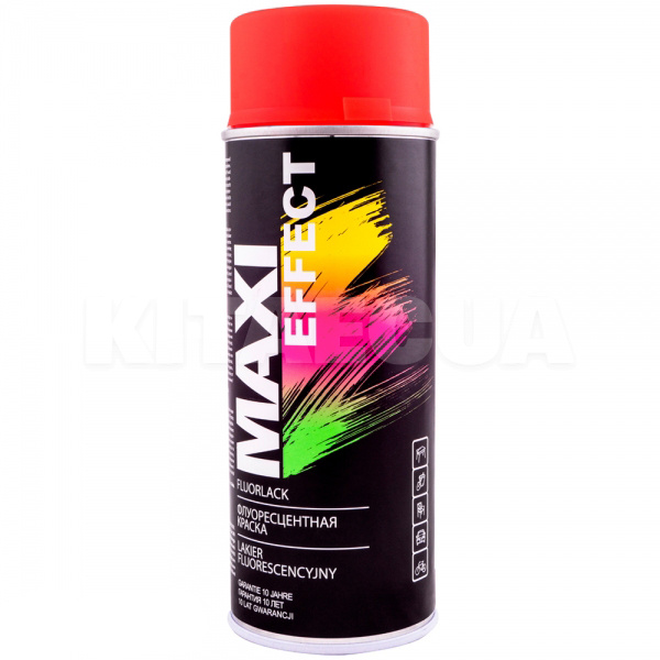 Фарба-емаль червона 400мл флуоресцентна MAXI COLOR (MX0016)