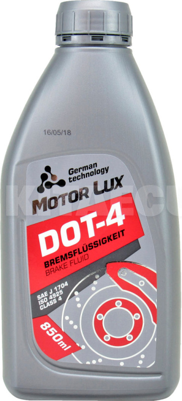 Гальмівна рідина 0.85л DOT4 MOTOR LUX (DOT4-MOTORLUX-085)