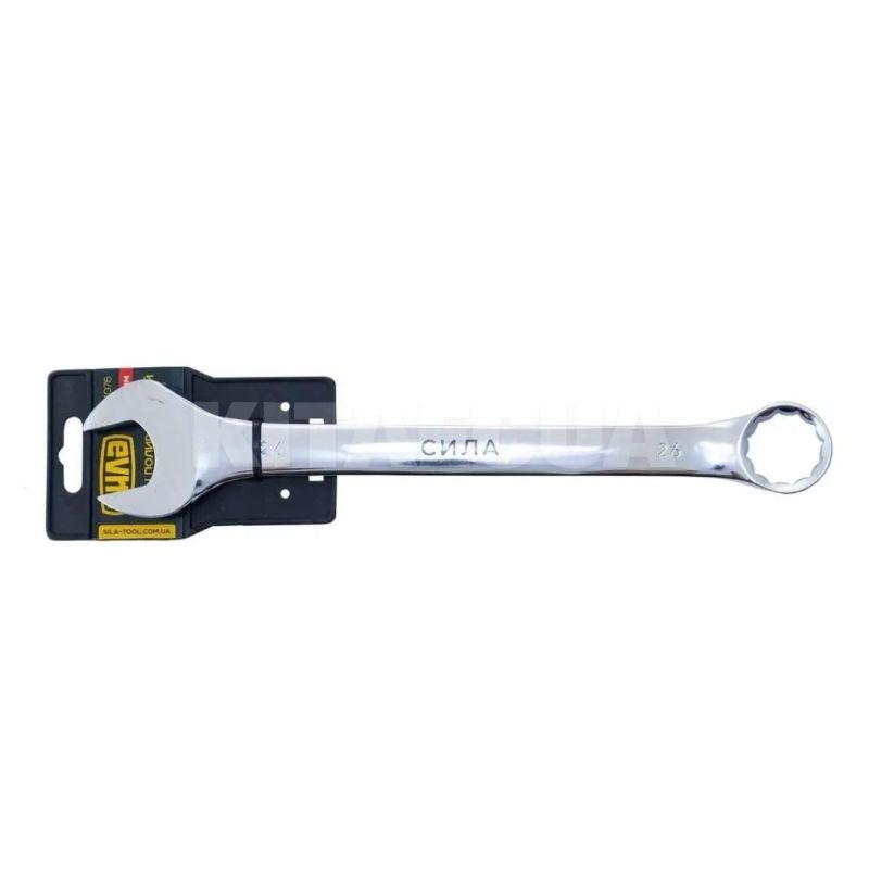 Ключ рожково-накидной 26 мм 12-гранный полированный CrV СИЛА (201076) - 2