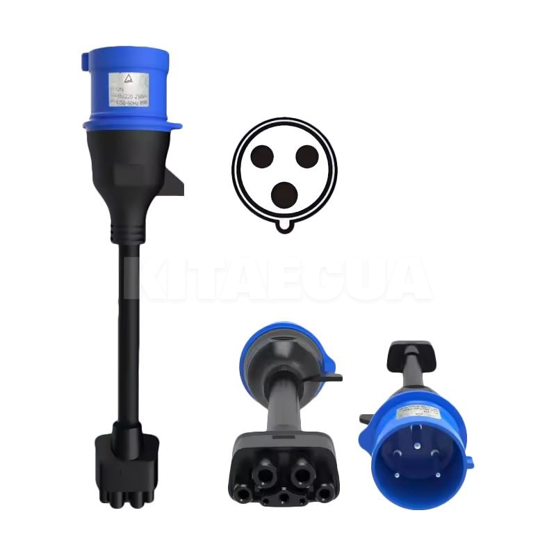 Переходник для зарядки (хвост) 7кВт 32A Tesla - Blue CEE FEYREE (P-CEETS)