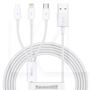 Кабель USB microUSB/Lightning/Type-C 3.5A Superior Series 3-in-1 1.5м білий BASEUS (CAMLTYS-02)