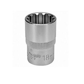 Головка торцевая SPLINE 18 мм 1/2" 38 мм блистер YATO