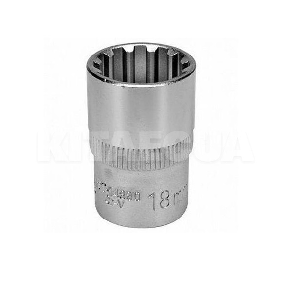 Головка торцева SPLINE 18 мм 1/2" 38 мм блістер YATO (YT-14830)