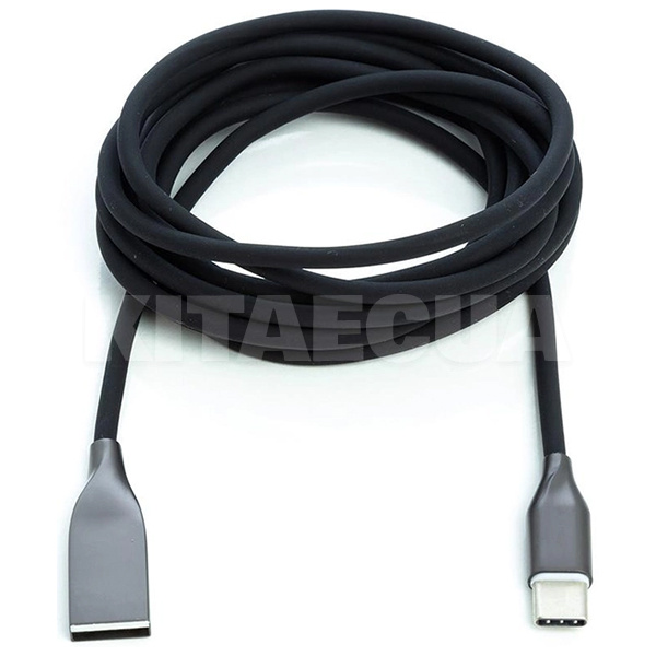 Кабель USB Type-C 2.4А 2.4А 2м чорний PowerPlant (CA911257) - 2