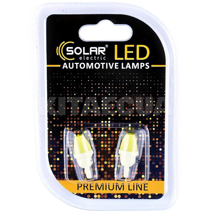 LED лампа для авто Premium Line W2.1x9.5d 12V 6500K (комплект) Solar (SL1337)