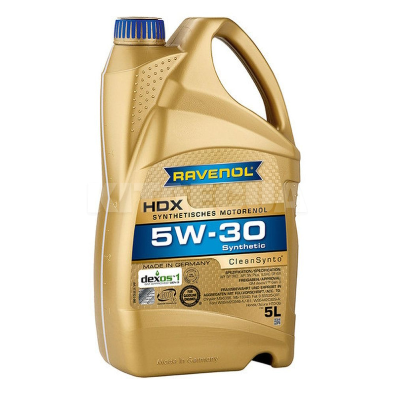 Масло моторне синтетичне 5л 5w-30 hdx RAVENOL (RAV HDX SAE 5W30 5L)