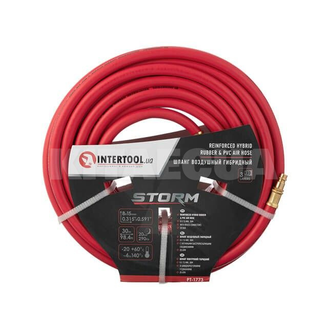 Шланг воздушный 30м 8х15мм 20 бар армированный гибридный STORM Intertool (PT-1773)
