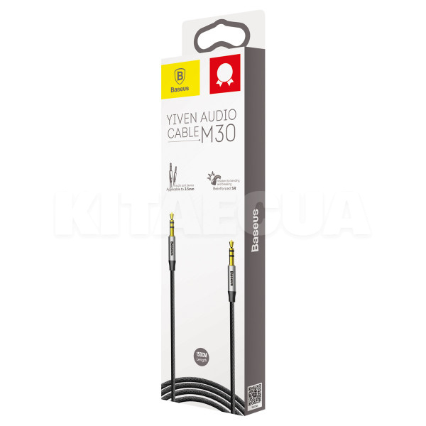 Кабель mini Jack 3.5 мм - mini Jack 3.5 mm Yiven Audio Cable M30 1.5м чорний BASEUS (CAM30-CS1) - 4