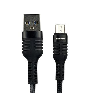 Кабель USB microUSB 2A MI-13 1м чорний/сірий Mibrand