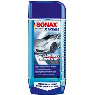Автошампунь Xtreme Active Shampoo 500мл супер-концентрат 2 в 1 Sonax
