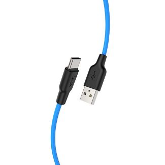 Кабель USB Type-C 3A X21 Plus 1м чорний/синій HOCO