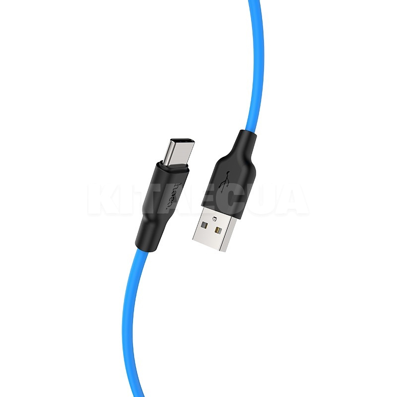 Кабель USB Type-C 3A X21 Plus 1м чорний/синій HOCO (6931474711939)
