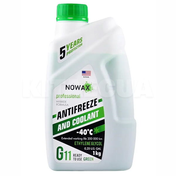 Антифриз зеленый 1кг G11 -40°C NOWAX (NX01008)