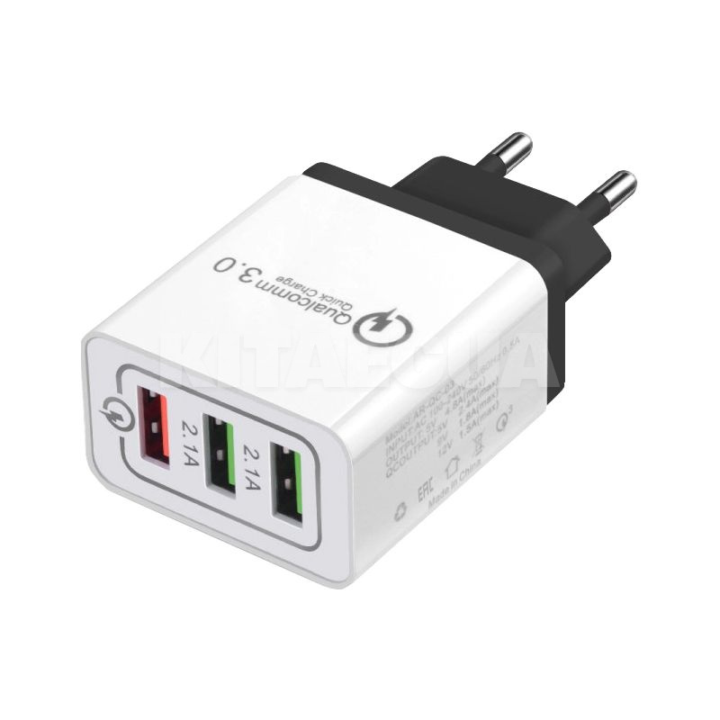 Зарядное устройство 3 USB 4.8A Quick Charge 3.0 черное QC-300 XoKo (QC-300-BK)