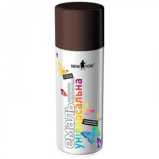 Краска-эмаль универсальная матовая 400мл темно-коричневая NEW TON