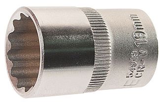 Головка торцевая 12-гранная 19 мм 1/2" 38 мм FORCE