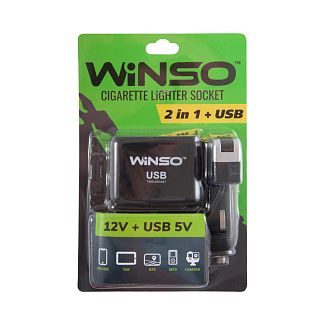 Разветвитель прикуривателя 2в1 + USB с удлинителем Winso