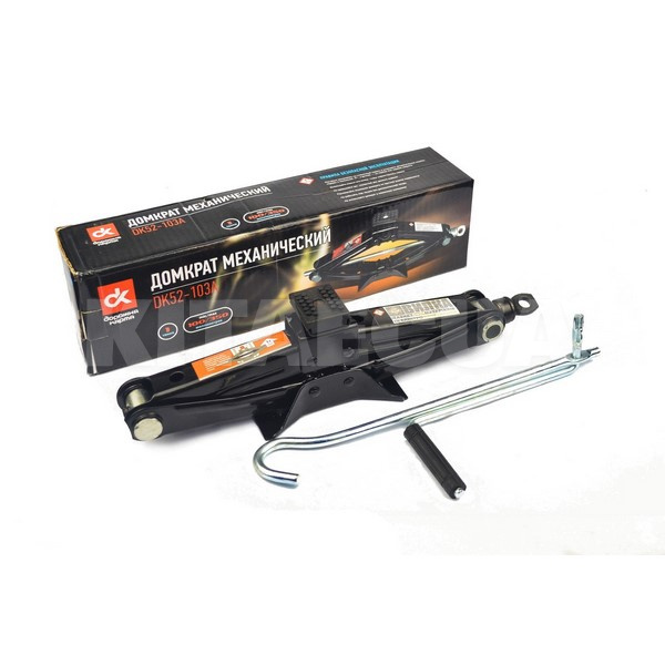 Домкрат механический ромбовидный до 1т (100-350 мм) c резинкой Дорожня карта (DK52-103A-Дорожная к)