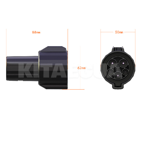 Переходник 9.2 кВт 40А 1-фаза Type 1 (станция) - Type Tesla (американское авто) FEYREE на TESLA (P-T1T) - 3