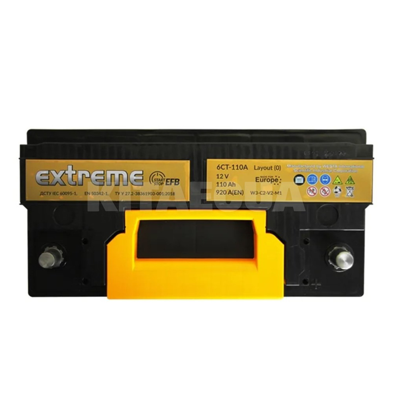 Аккумулятор автомобильный 110Ач 920А "+" справа EXTREME (EXT 6CT-110(0) EFB) - 2
