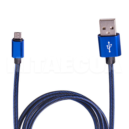 Кабель USB microUSB з кутовими конекторами синій PULSO ((400) Bl)