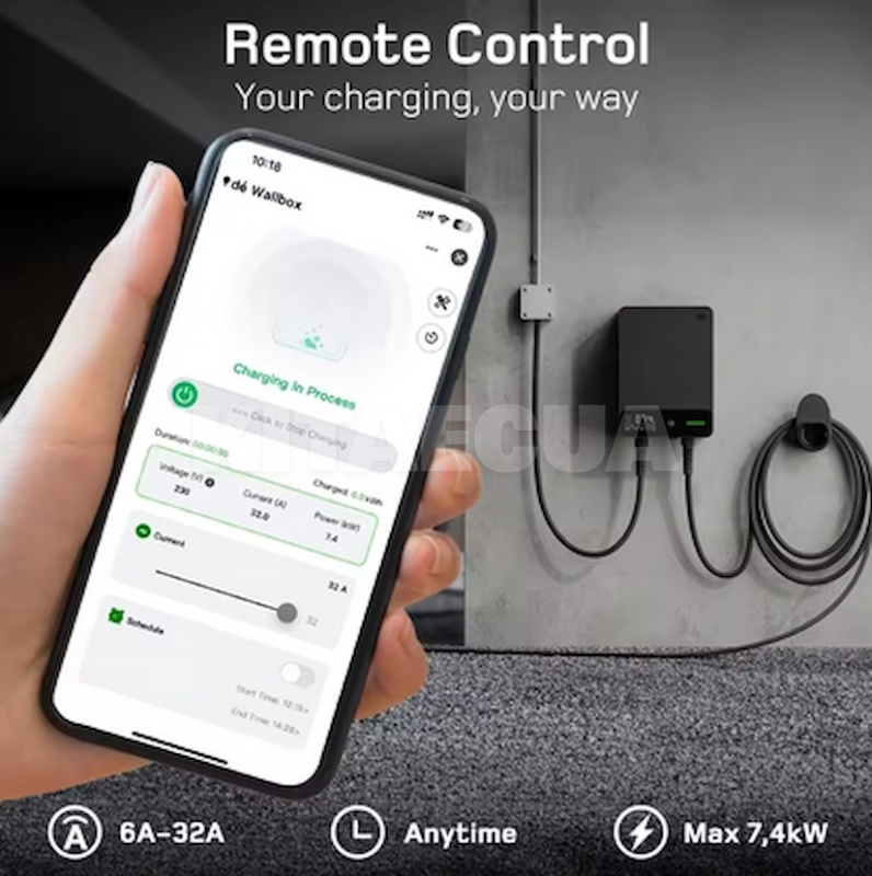 Зарядка для электромобиля Type 2 7.4 кВт 32А 1-фаза Wi-Fi Depow DEPOW (DE7-32-1PH-TP2-CS-C7) - 2