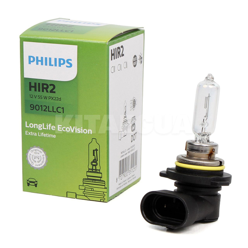 Галогенна лампа HIR2 55W 12V LongLife EcoVision PHILIPS (9012LL C1)