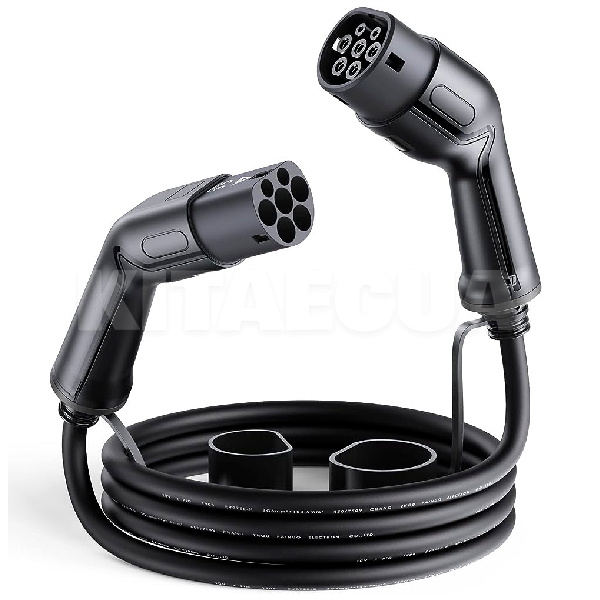 Зарядний кабель для електромобіля 22 кВт 32А 3-фази 5м TYPE 2 (станція) - Type 2 (європейське авто) Octa Energy (K108)