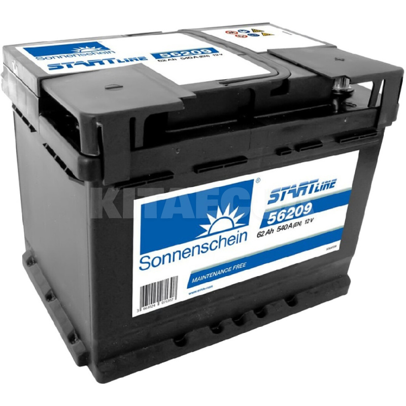 Аккумулятор автомобильный Start Line 62Ач 540А "+" справа SONNENSCHEIN (56209)
