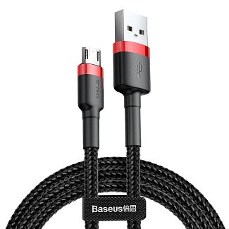Кабель USB microUSB 2.4A Cafule 1м червоний/чорний BASEUS