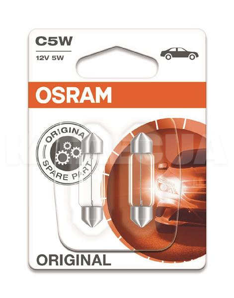 Лампа накаливания 12V 5W C5W Original "блистер" (компл.) Osram (OS 6418_02B) - 4