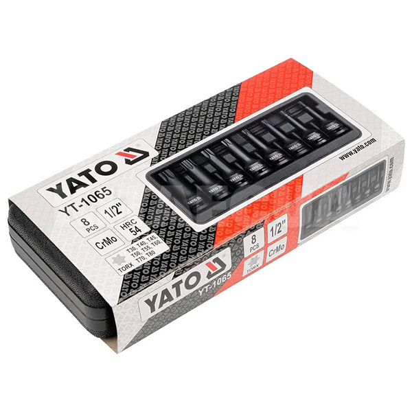 Набор бит ударных 1/2" TORX T30-T80 8 предметов YATO (YT-1065) - 2