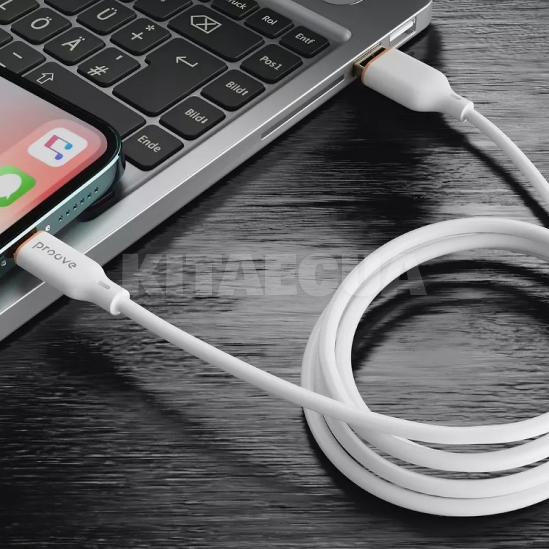 Кабель Type-C Type-C 60W 1м Jelly Silicone білий PROOVE (492010003) - 5