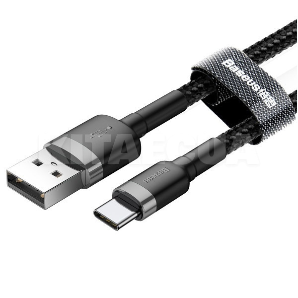 Кабель USB Type-C Cafule 3А 1м сірий/чорний BASEUS (CATKLF-BG1) - 8