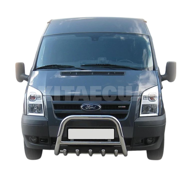 Кенгурятник WT003 Ford Transit 2006-2014 нержавеющая сталь CAN (dug10205) - 5