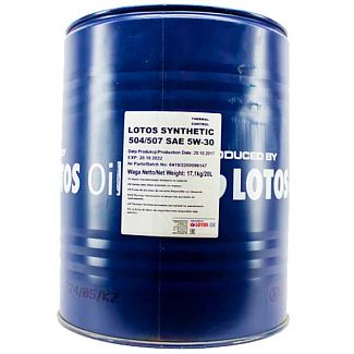 Масло моторное синтетическое 20л 5W-30 SYNTHETIC 504/507 LOTOS