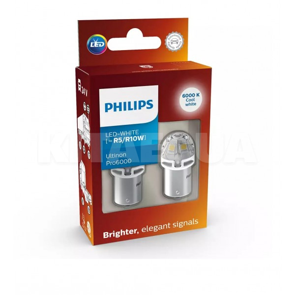 LED лампа для авто Ultinon Pro6000 BA15s 6000К (комплект) PHILIPS (24805CU60X2) - 2