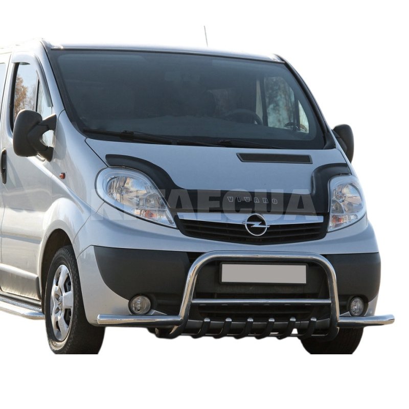 Кенгурятник Renault Trafic 2001-2015 нержавеющая сталь с усами CAN (dd21868) - 2