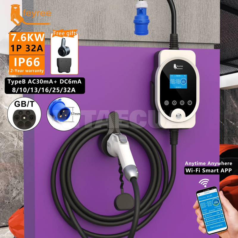 Зарядка для электромобиля 7.4 кВт 32A 1-фаза GB/T AC (китайское авто) Wi-Fi Master FEYREE (FY7-32-1PH-GB/T-M8) - 5