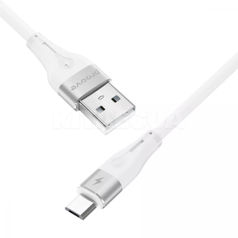 Кабель USB Micro USB 2.4A 1м Soft Silicone білий PROOVE (492050003) - 3