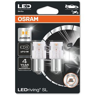 LED лампа для авто LEDriving SL BA15s 1.3W amber (комплект) Osram