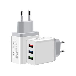 Зарядное устройство 3 USB 3A белый WC-310 XoKo