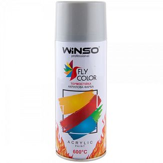 Краска серебристо-серая 450мл высоко-температурная 600° Winso