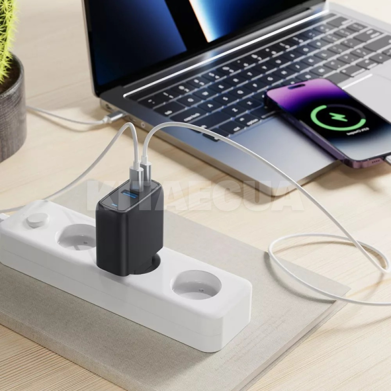 Зарядное устройство 67W 2Type-C+USB Shot GaN черное PROOVE (491860001) - 2