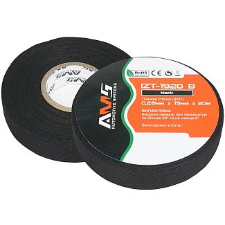 Изолента 20м х 19мм Флис черная IZT-1920 B AMS