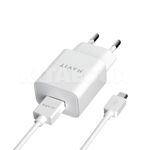 Зарядное устройство с кабелем USB - microUSB белый 1м 2А HAVIT (HV-ST111) - 2